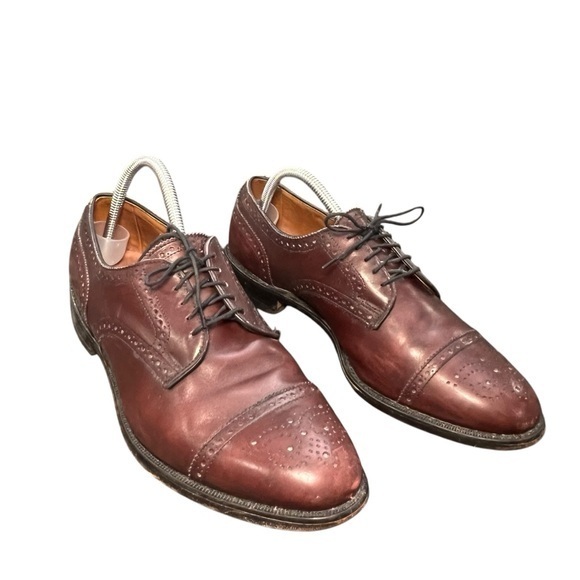 Allen Edmonds Sanford 5277 Burgundy Brown Cap Toe Oxford Dress Shoes Men's 9.5 D - Picture 4 of 14